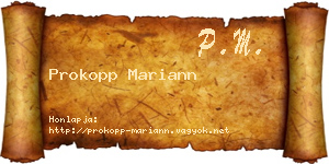 Prokopp Mariann névjegykártya